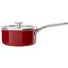 KitchenAid Steel Core Enamel Pentola smaltata con coperchio in acciaio, 18 cm/2 litri, smaltata tedesca a induzione, adatta al forno, lavabile in lavastoviglie, rosso impero