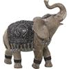 DRW Figura di un elefante in resina con mantello in oro 21x9x21cm
