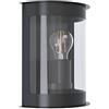 Eglo Lampada da Parete per Esterni Daril 1. 1 Luce, Stile Vintage, Retrò, con Attacco E27. IP44. in Acciaio Zincato Nero e Plastica Trasparente