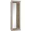 BigBuy Home Specchio da parete bianco naturale in vetro legno di mango legno MDF verticale 106,6 x 12,7 x 38 cm