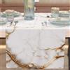 PETTI Artigiani Italiani - Tovaglia Runner Tavolo Moderno Elegante Effetto Marmo Bianco, 100% Made in Italy