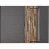 Forte Armadio SIRIUS BLACK 270, Guardaroba con Illuminazione LED, Ante Scorrevoli Stile Industriale Camera da Letto, Decoro Legno: Rovere/Grigio Tungsteno, 270x210.5x61 cm