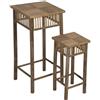BigBuy Home Tavolo ausiliario naturale bambù 22,5 x 22,5 x 50 cm 32,5 x 32,5 x 70 cm 2 pezzi (2 pezzi)