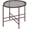 BigBuy Home Tavolino ausiliario Tegola Vetro Ferro 55 x 47 x 54 cm