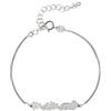 SINGULARU - Bracciale Mamá Heart Argento. Argento Sterling 925 con Finitura Placcata Rodio. Taglia Unica. Lunghezza Catena 17,5 cm. Gioielli da Donna