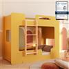 smartwood Letto a Castello per Bambini 80x190 - Giallo - Scala Sinistra - Letto Bambino per Ragazzi & Ragazze con Rete a Doghe & Sponda - Mimi BL - Portata Massima 230 kg