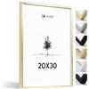 Heimlich® - Cornice per foto - 20x30 cm, alluminio, oro - Cornici per certificati di piccole dimensioni con copertura in foglio di plastica - Montaggio a parete o da tavolo
