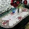 SPORTARC Tovaglia ovale in pizzo bianco con centrino ricamato floreale piccolo tavolo decorazione per la casa qualità 40,6 x 83,8 cm