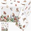 Domgoge Tovaglie in plastica con animali del bosco, tovaglia rettangolare usa e getta, facile da pulire, impermeabile, per compleanni dei bambini, 2 pezzi