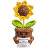 KIAYOO Regalo Girasole, Decorazioni da Scrivania per Casa e Ufficio,Positive Fiori all'Uncinetto Regalo per Lui Lei Uomini Donne Amici Fidanzato Compleanno Natale San Valentino
