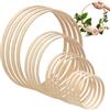 JJYHEHOT 16 Pezzi Cerchio in Legno per Acchiappasogni, Anelli a Cerchio in Legno di Bambù per Decorazioni Bricolage, Macramè, Ghirlande Nuziali, Artigianato da Appendere alla Parete (4 Misure, 10/15/20/26cm)