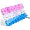 Fousenuk 3 pezzi Portapillole Settimanale, Porta Pillole Settimanale a 7 Scomparti con 3 Colori, Contenitore Pillole Settimanale per Farmaci, Integratori, Vitamine e Olio di Fegato di Merluzzo