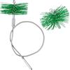 Perthlin 2 Pezzi di Scopa per Camino con 1 Asta di Spinta 1 m, Spazzola per Tubi Stufa Diametro 16 cm Scopa per Camino in Plastica Asta Flessibile in Acciaio Inossidabile Spazzola per Canne Fumarie