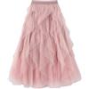 Kimily-UK Gonna in Tulle delle Donne a Vita Elastica Gonne Lunghe a Strati Multi-Layer Porm Gonne plissettate Mesh Tutu Gonne Puffy A-Line Principessa Elegante Vintage Party Maxi Gonne