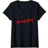 Good Girl Whimsical Design Studio Donna BUONA RAGAZZA Maglietta con Collo a V