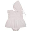 Gocco Conjunto de Rana con Maxi Volante En Ci Vestito, Bianco, 6-9 Mesi Unisex-Bimbi