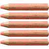 STABILO woody 3 in 1 - Matita colorata Multi-Funzione - Confezione da 5 - Rosso pastello