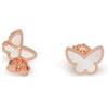 PERORNO Orecchini a farfalla con madreperla, placcati in oro rosa, argento sterling, 10 mm, madreperla, Madreperla