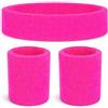 Costumed Set di 3 fasce per il sudore rosa e fascia: accessori per costumi Vokuhila stile retrò neon - anni '80 e '90 - Carnevale e Carnevale