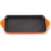 LE CREUSET Griglia Rettangolare in Ghisa 32x22 cm Arancio
