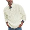 ORANDESIGNE Maglione Uomo a Maglia con Bottoni Morbido Pullover Dolcevita Classico Maglia Invernale Regular Fit con Collo Alto A Bianco XS