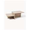 Ferm Living Tavolino da salotto in travertino con due piani Distinct - Marrone