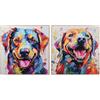 Home ESPRIT Quadro moderno per cani, 80 x 3 x 80 cm, 2 pezzi