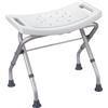 MSV - Sgabello da Doccia Pieghevole Antiscivolo - Rettangolare - Max 120 kg - Superficie Antiscivolo - Progettato per la Sicurezza e Il Comfort - Compatto e Pratico - Bianco