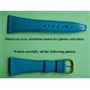 Cobranil 22 Mm Bracciale In Vera Pelle Blu Effetto Coccodrillo Cucito 14 Mm Lato Fibbia
