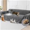 Loiion Copridivano 3 Posti, Protezione Graffi Gatto, Impermeabile Copri Divano Antigraffio Gatto Cani, Copridivano Mobili Protector, Protezione Divano Graffi Gatto, Grigio, 340x230cm