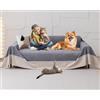 Loiion Gatto Divano, Copridivano Mobili Protector, Copridivani Impermeabile Resistente Alle Macchie E Ai Graffi per Cani e Gatti, Animali, Grigio, 380x230cm