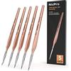 Nicpro 5 Pezzi Pennelli per Dipingere 3/0, Set Pennelli Fine Pittura per Vernici Acriliche, Acquerelli, Oli e Guachi, le Unghia Art oer il Viso Dettagli in Miniatura Pittura
