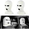 JIEYAO 2pz Divertenti Copri poggiatesta per Auto,Maschera per il Viso per Seggiolino Auto Personalizzata Cappello Divertente per Protezione Copricapo per la Maggior Parte delle Auto Camion (Bianco)