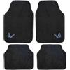 Provence Outillage Tappetini per auto, 4 pezzi, antiscivolo, universali, ricamati, farfalle blu