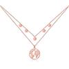 GD GOOD.designs Catena Globe Rosa con piastrine a più file per donna - impermeabile I Collana a strati con mappa del mondo e monete I Catena doppia da viaggio nel mondo
