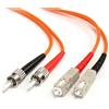 StarTech.com Cavo di rete patch ST, SC 62.5/125 multimodale duplex in fibra ottica da 2m, Connettore patch ST-SC, arancione