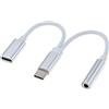 PremiumCord - Adattatore per cuffie da USB-C a 3,5 mm + presa USB tipo C per ricarica, USB 3.1 tipo C maschio a jack audio AUX, per Huawei P20/P20 Pro/P30/P30 Pro, Xiaomi 6/8, Mix 2/3, OnePlus6T