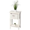 Mendler Comodino con cassetto Shabby Vintage Legno paulonia 27x35x57cm Bianco