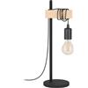 Eglo Leuchten my light Lampada da tavolo Townshend con trave di legno e nero stile nordico 1XE27 43515/20