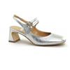 Vegan Shoes Italy VSI LEVIE sligback vegan argentate craquelé doppio cinturino tacco largo made in Italy