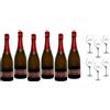 La Versa Testarossa 2016 Pinot Nero Metodo Classico Brut Oltrepo' Pavese Docg 75 cl 6 Bottiglie e 6 Bicchieri