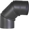 FireFix R150/B - Tubo per stufa, in acciaio spesso 2 mm, diametro 150 mm, per camini e focolari, Senotherm, nero, regolabile da 0 a 90 gradi, con porta di pulizia