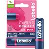 Labello Caring Beauty Lip & Cheek Pink 4.8 g, Burrocacao labbra e guance con una nota di colore rosa, Balsamo labbra colorato e blush stick 2 in 1, Lip balm idratante con protezione SPF 30