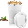 Relota Tazza Termica Bianco 380ml, Tazza Termica da Viaggio in 304 Acciaio Inossidabile Tazza Caffe Termica Riutilizzabili Prova di Perdite, Tazza Termica Caffe per Caffè Caldo e Freddo, Latte e Tè