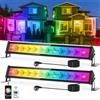 NATPOW Faretto LED da Esterno 50W, Barra LED RGB con Telecomando e APP Bluetooth, Intelligente Faretti Colorati che Cambia Colore, IP66 Impermeabile Faretti RGB per Giardini, Cortili, Festa, 2 pezzi