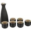 BESPORTBLE 1 Set di Ceramica Set Sake Tradizionale Giapponese Sake Set con 1 Caraffa Decanter Bottiglia di Tokkuri E 6 Ochoko Tazze per Caldo O Freddo Bene a Casa Ristorante Nero