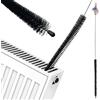 TDBS The Dustpan and Brush Store Spazzola per la pulizia del radiatore, lunghezza 120 cm, spazzola per la pulizia forte e flessibile con manico in legno, portata più sottile e lunga, che ottiene spazi ristretti per rimuovere polvere