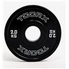 Toorx Fitness Coppia Dischi Microcarichi gommati olimpici in gomma nera 2 kg. Ø Foro 50 mm. Linea Toorx CDBM-2