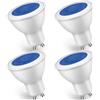 GlowsLand Confezione da 4 lampadine LED GU10 blu da 5 W, equivalenti a lampadine alogene da 50 W, 500 LM, non dimmerabili, angolo del fascio luminoso di 38°, faretti di colore blu, illuminazione per paesaggio,