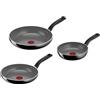 Lagostina Goccia Set 3 Padelle 20/24/28 cm, Rivestimento in Ceramica Antiaderente, Scorrevolezza Ottimale, Pulizia Facile, Ecologica, Thermo-Signal, Sicura, Compatibile con Induzione
